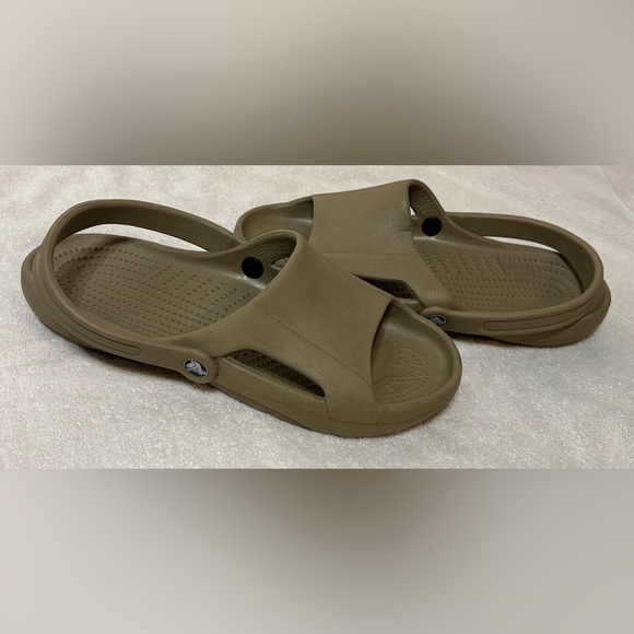 Crocs Men’s Slip On Sandals Beige Size 11 - Picture 1 of 6